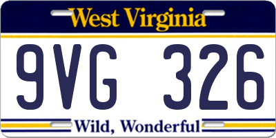 WV license plate 9VG326