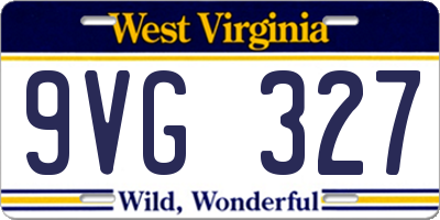 WV license plate 9VG327