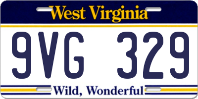 WV license plate 9VG329