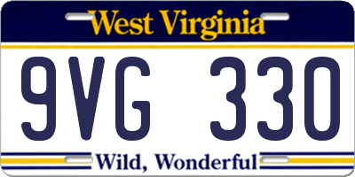 WV license plate 9VG330