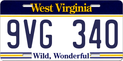 WV license plate 9VG340
