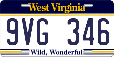 WV license plate 9VG346