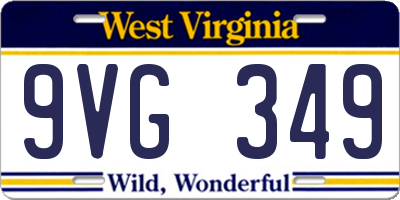 WV license plate 9VG349