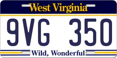 WV license plate 9VG350