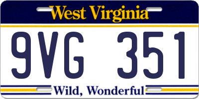 WV license plate 9VG351