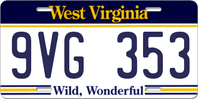 WV license plate 9VG353