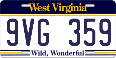 WV license plate 9VG359