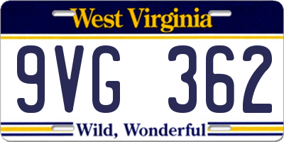 WV license plate 9VG362