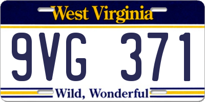 WV license plate 9VG371