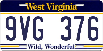 WV license plate 9VG376