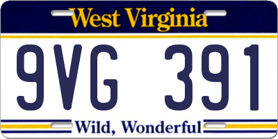 WV license plate 9VG391