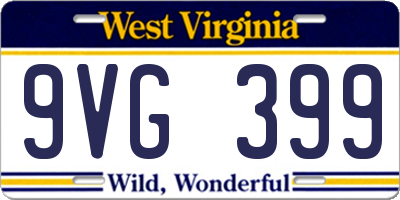 WV license plate 9VG399