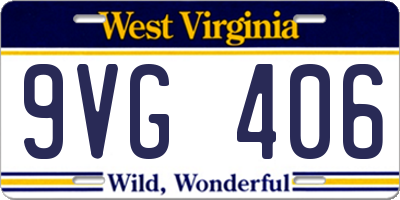 WV license plate 9VG406