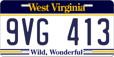 WV license plate 9VG413