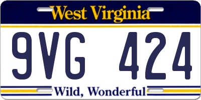 WV license plate 9VG424
