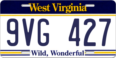 WV license plate 9VG427