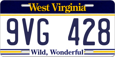 WV license plate 9VG428