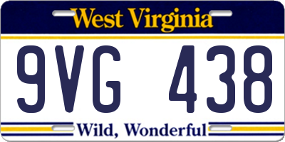 WV license plate 9VG438