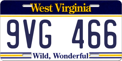 WV license plate 9VG466