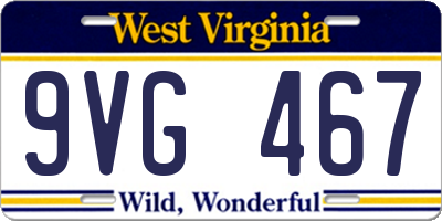 WV license plate 9VG467