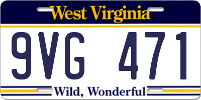 WV license plate 9VG471