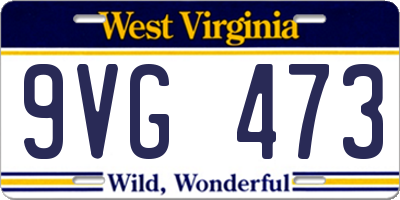 WV license plate 9VG473