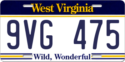 WV license plate 9VG475