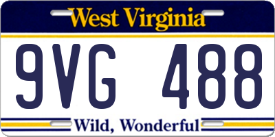 WV license plate 9VG488