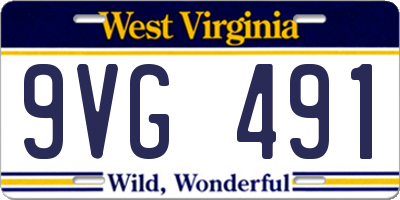 WV license plate 9VG491