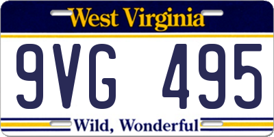 WV license plate 9VG495
