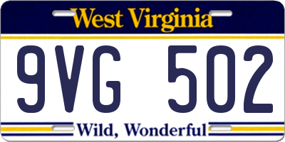 WV license plate 9VG502