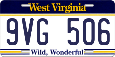 WV license plate 9VG506
