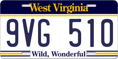 WV license plate 9VG510