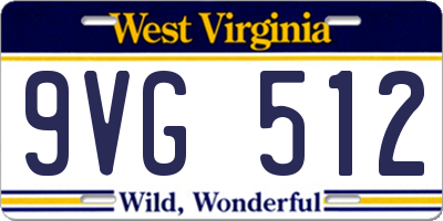 WV license plate 9VG512