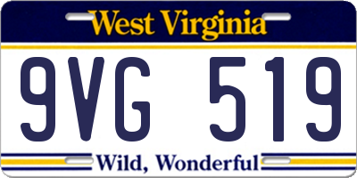 WV license plate 9VG519