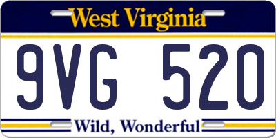 WV license plate 9VG520