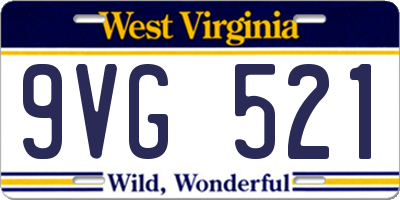 WV license plate 9VG521