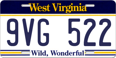 WV license plate 9VG522