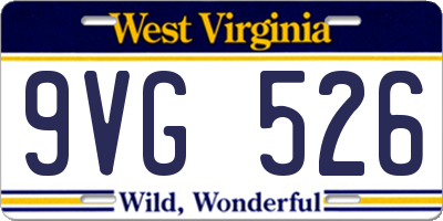 WV license plate 9VG526
