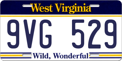 WV license plate 9VG529