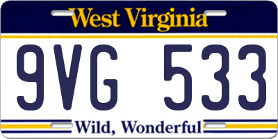 WV license plate 9VG533