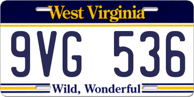 WV license plate 9VG536