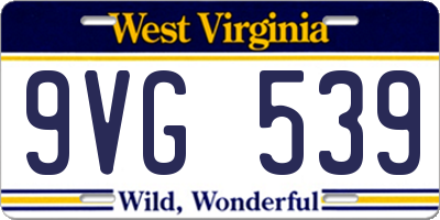 WV license plate 9VG539