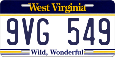 WV license plate 9VG549