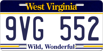 WV license plate 9VG552