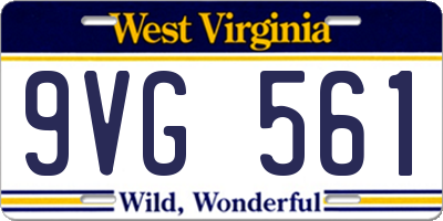 WV license plate 9VG561