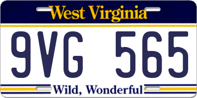 WV license plate 9VG565