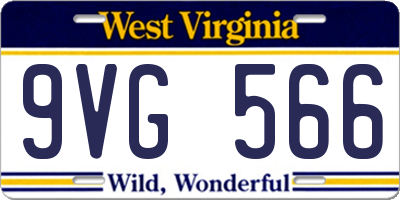 WV license plate 9VG566