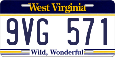 WV license plate 9VG571