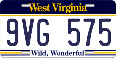 WV license plate 9VG575